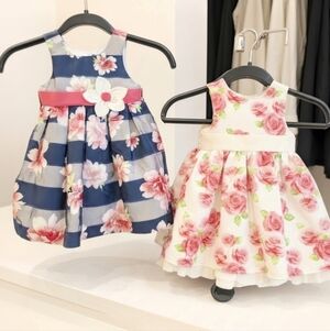 536. Jona Michelle & Little Me Bundle: 2 Floral Special Occasion Dresses – 18M